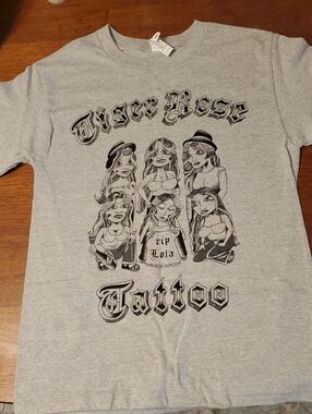 Tiger Rose Tattoo American Apparel Short Sleeve T Shirt Sz S